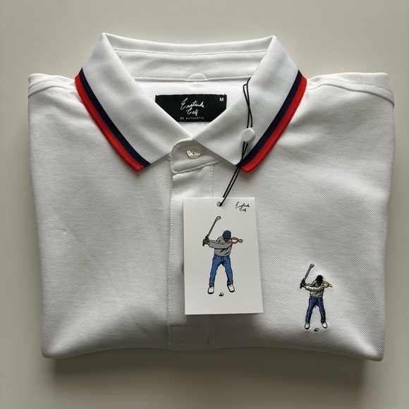 Men’s Eastside Golf Bright White Tip Pique Versa Polo Shirt Medium MSRP $95 - Picture 2 of 6
